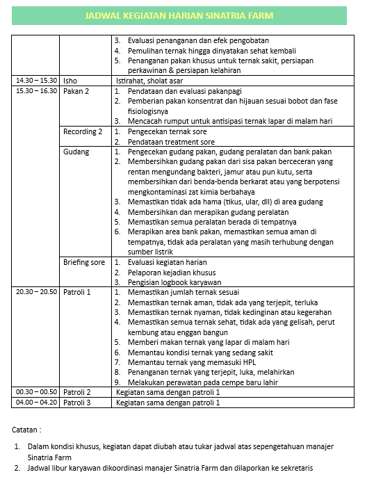 Jadwal Harian 3